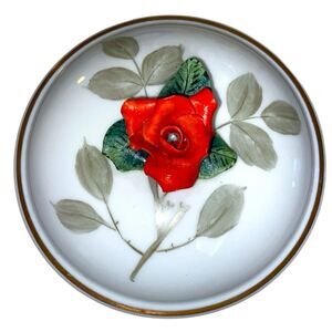 Vintage LIMOGES CHAMART FRANCE Peint Mein Round Porcelain Box- Mint